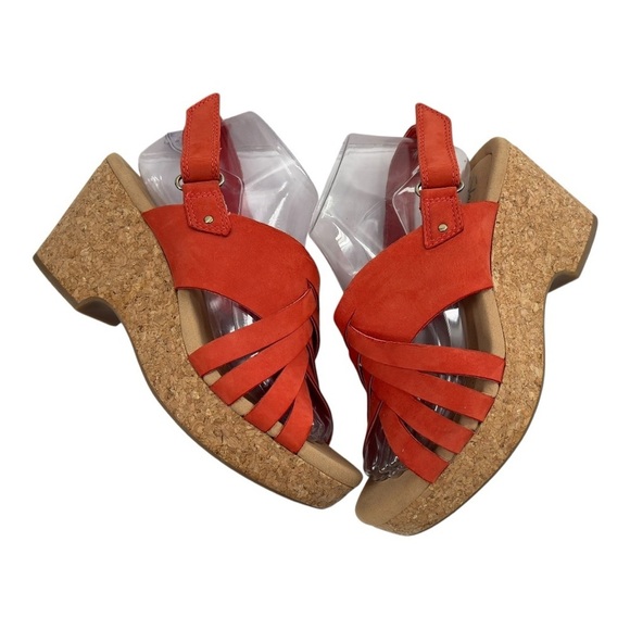 Clarks Giselle Glow Grenadine Nubuck Wedge Sandals (Women's) Preowned Size 9Wide - Picture 4 of 6